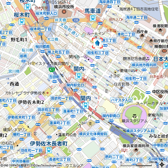 伊勢佐木町支店付近の地図